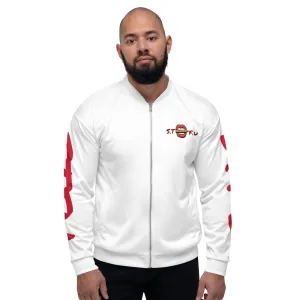 STFU Classic Logo Unisex Bomber Jacket - White