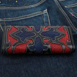 Stingray Leather Tribal Rider Tattoos Biker Chain Wallet