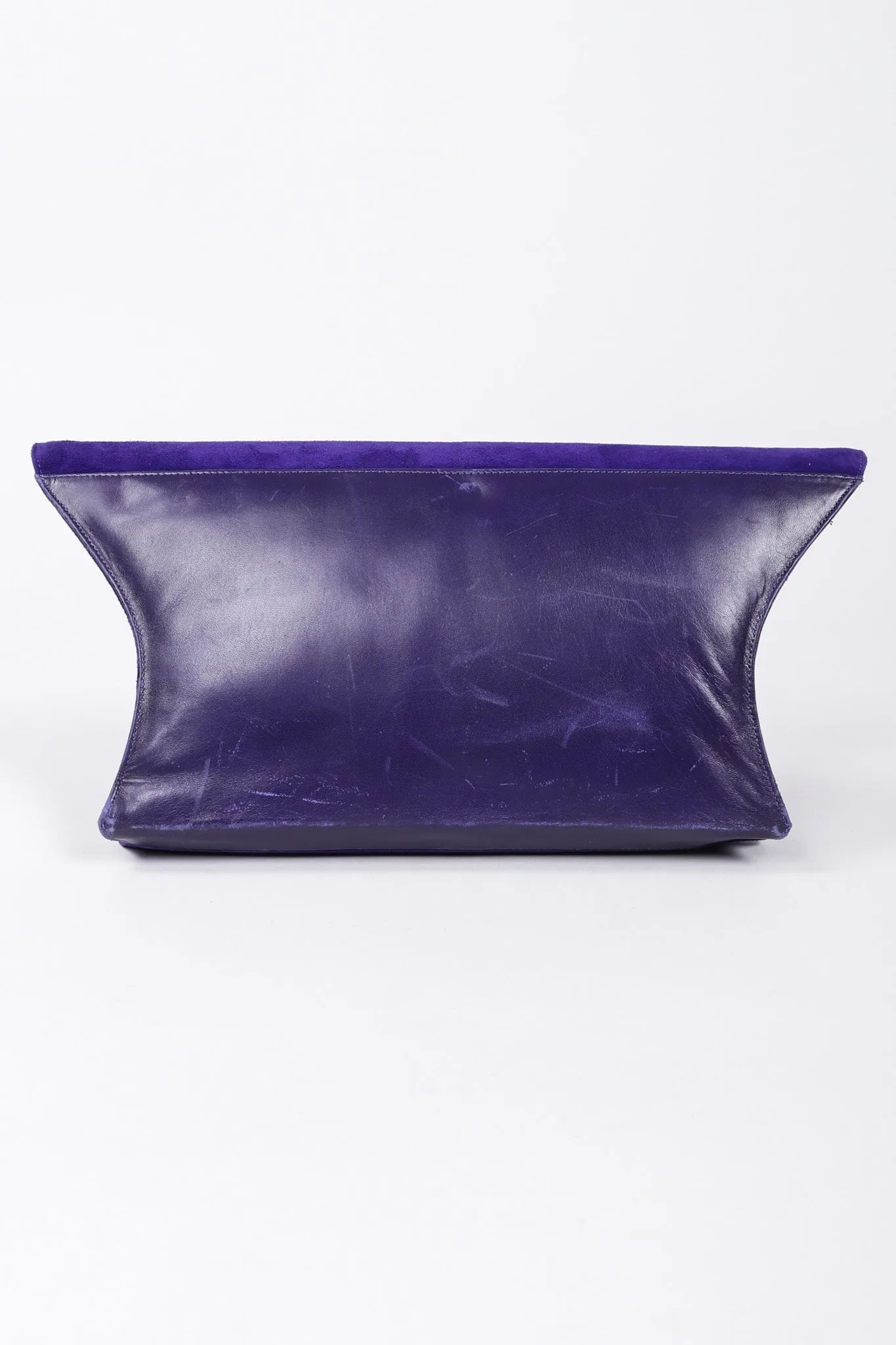 Suede Anvil Envelope Clutch