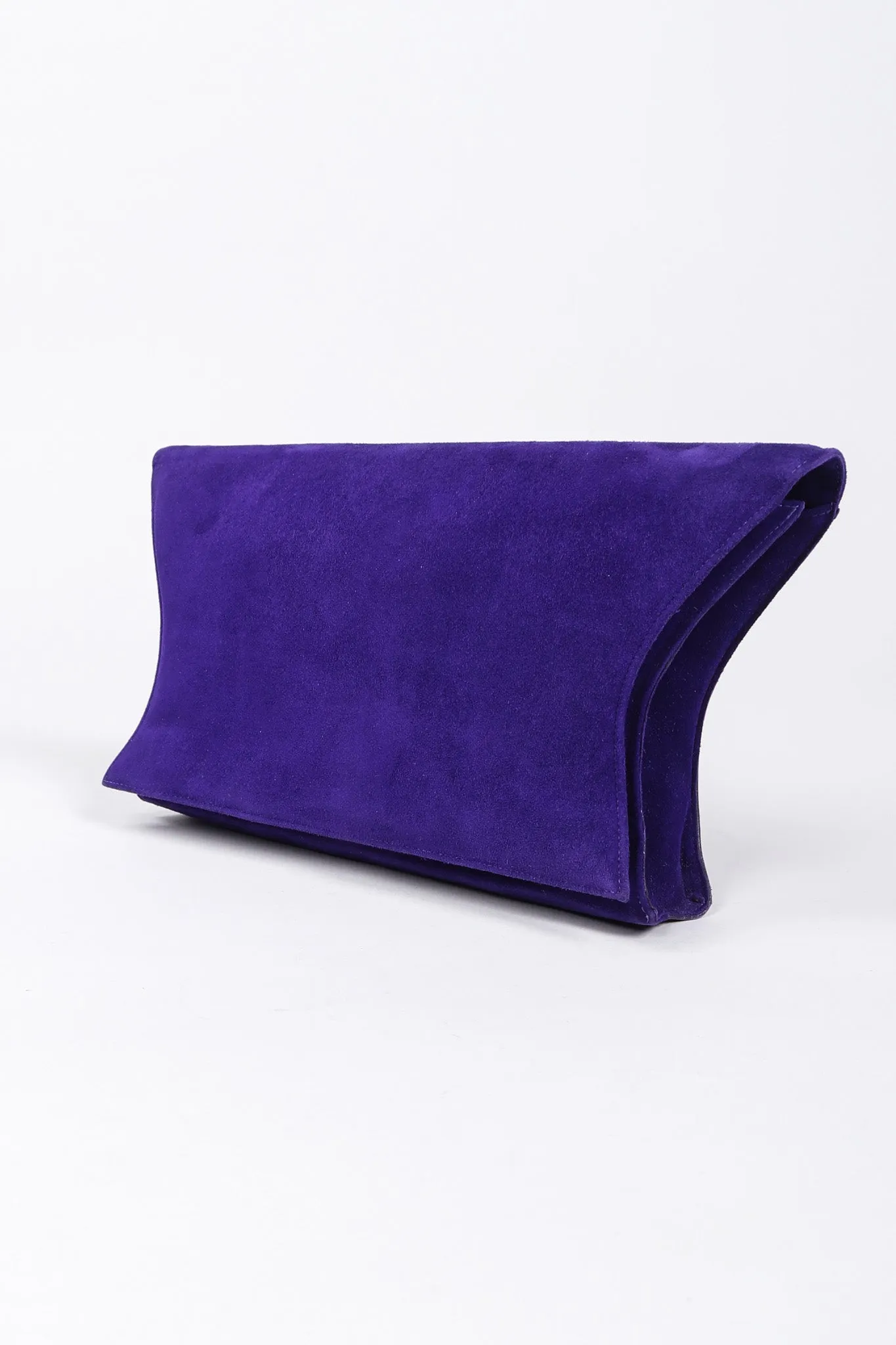 Suede Anvil Envelope Clutch