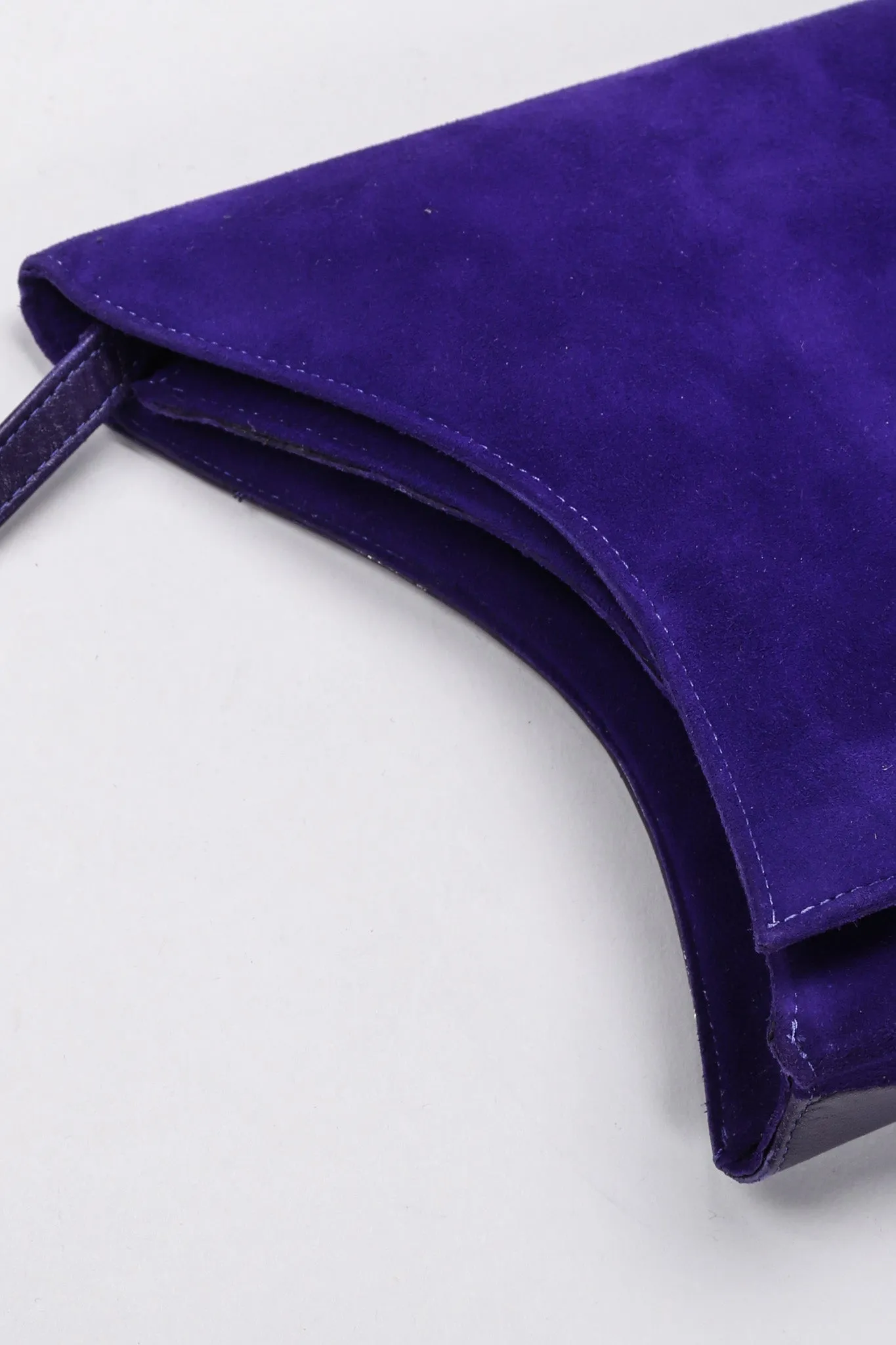 Suede Anvil Envelope Clutch