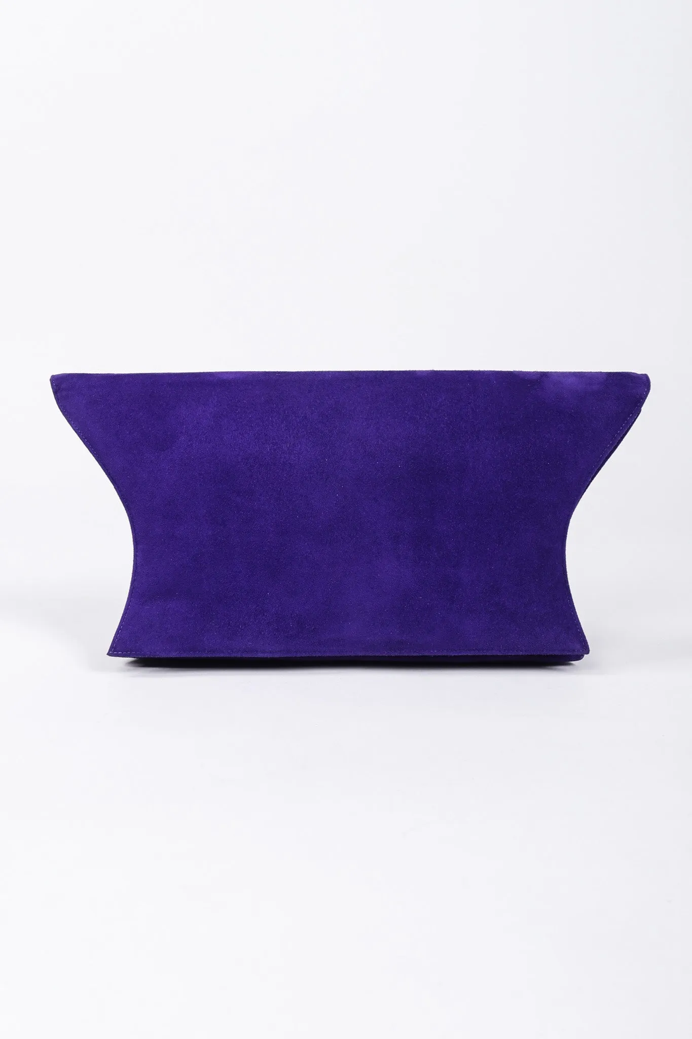 Suede Anvil Envelope Clutch