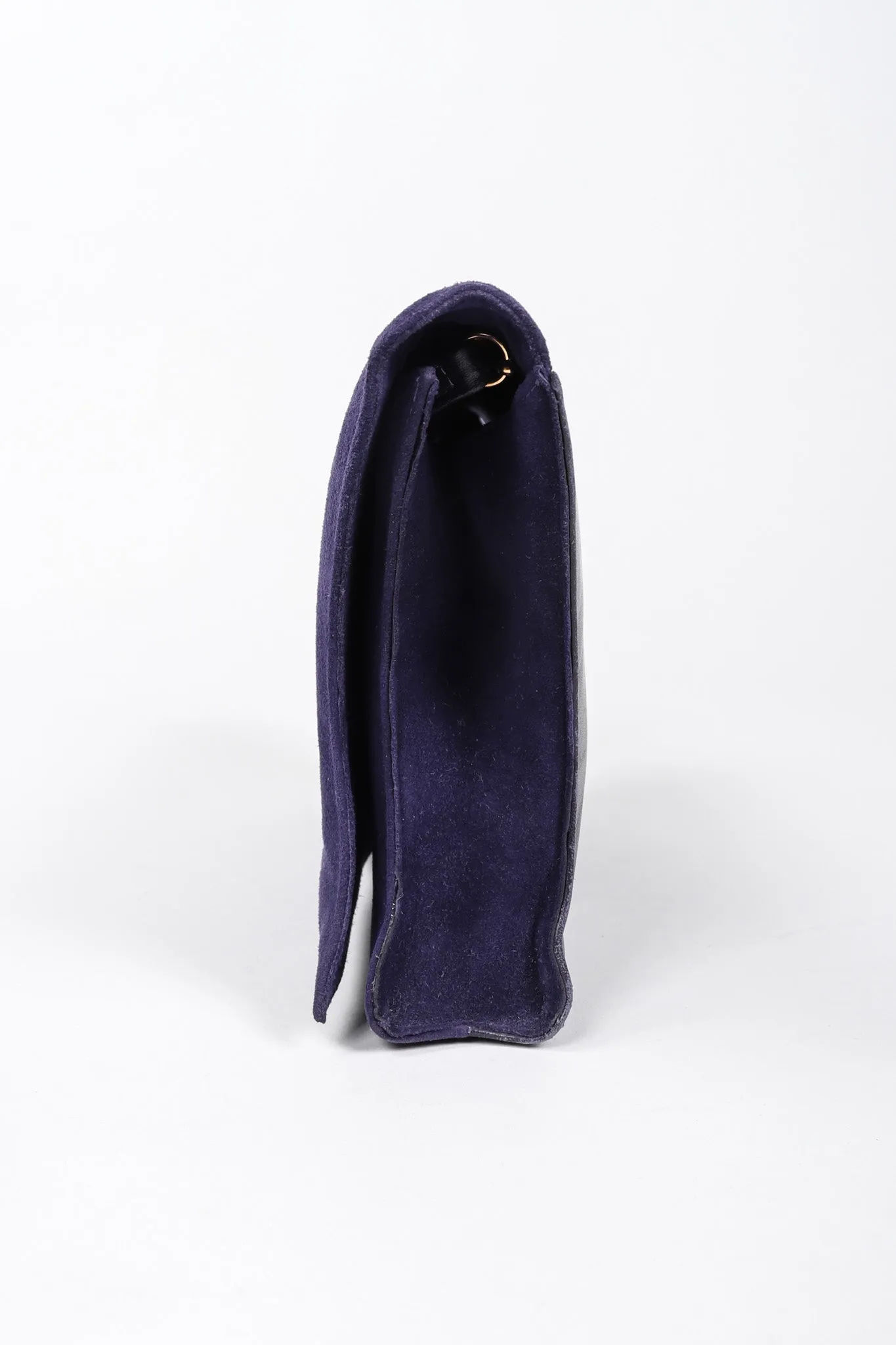 Suede Anvil Envelope Clutch