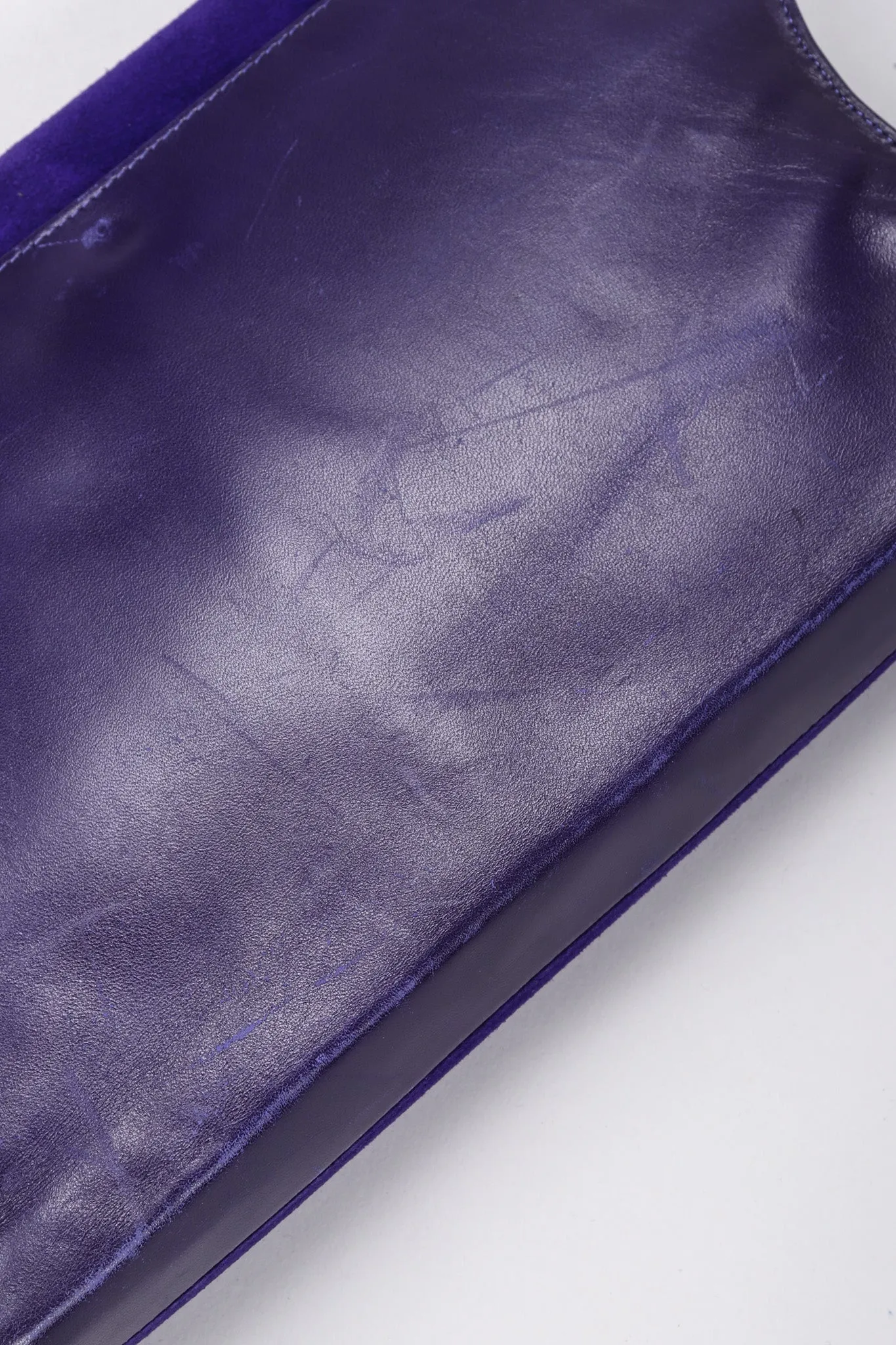 Suede Anvil Envelope Clutch
