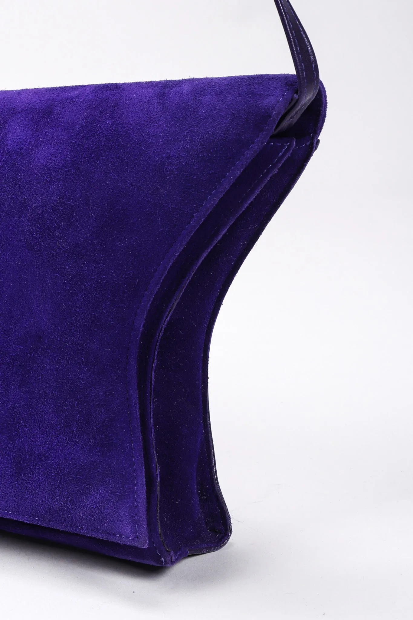 Suede Anvil Envelope Clutch
