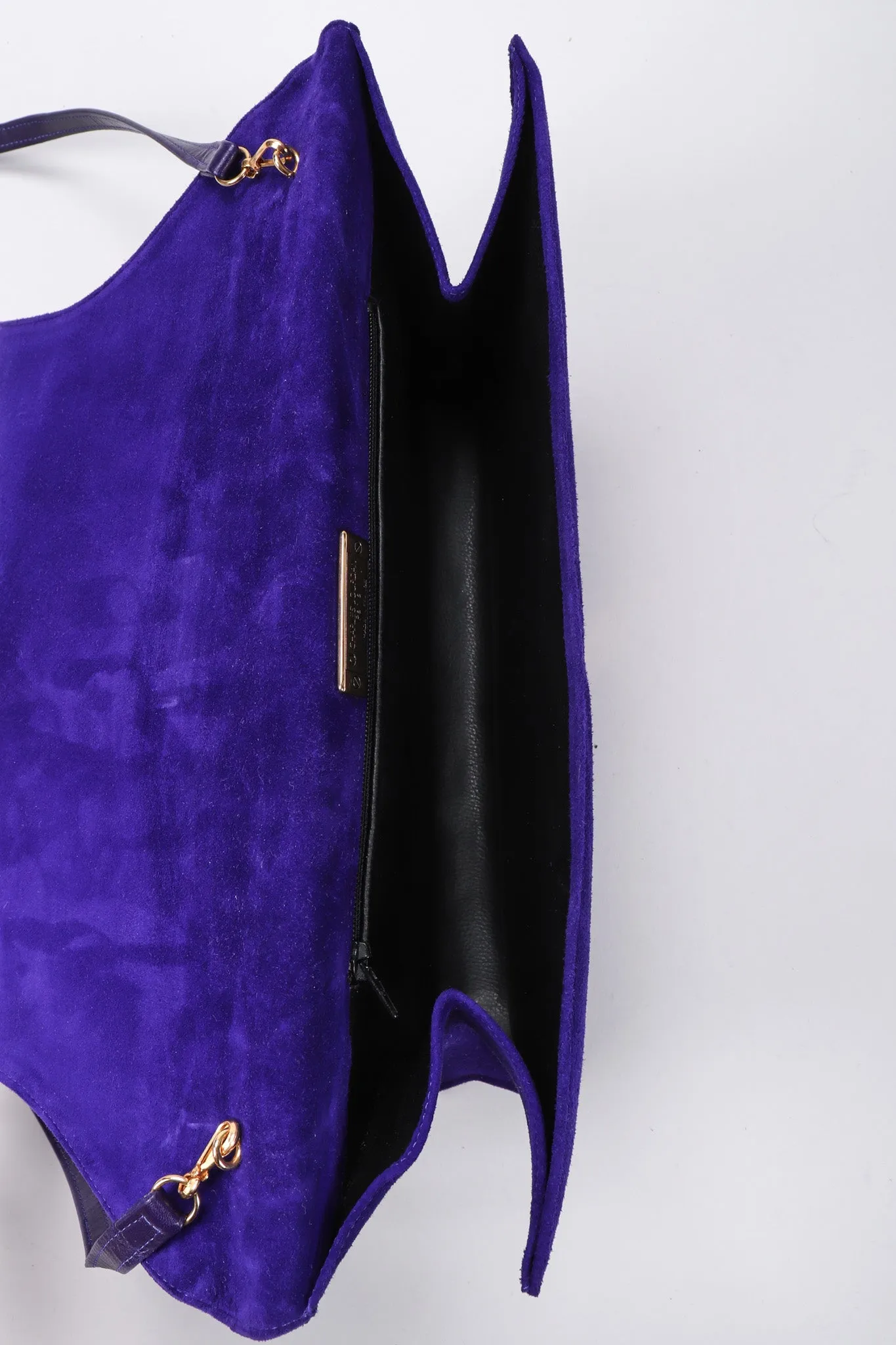Suede Anvil Envelope Clutch