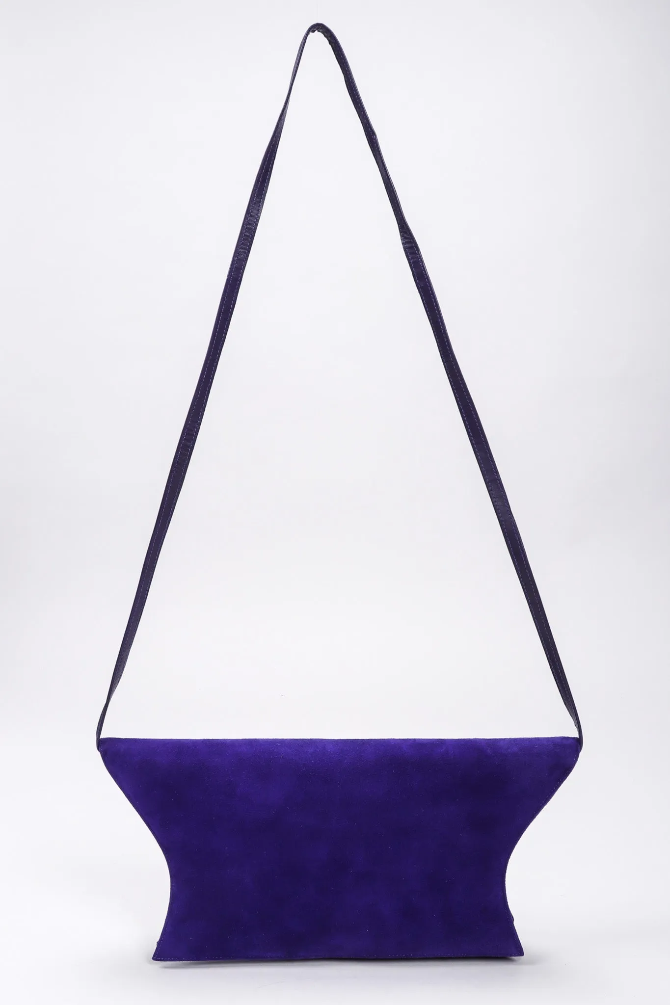 Suede Anvil Envelope Clutch