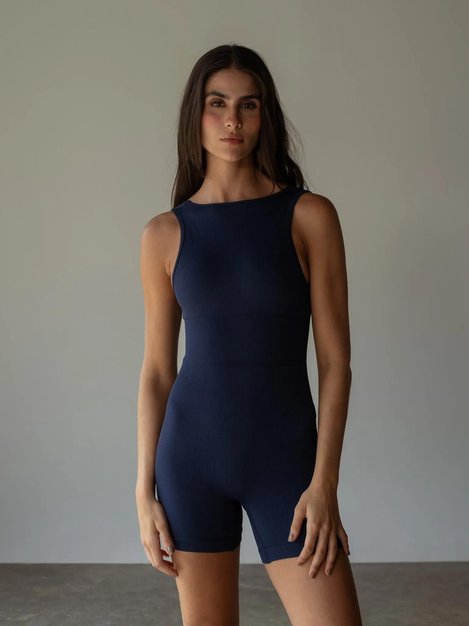 SUITED SEAMLESS UNITARD  - CORE BLUE
