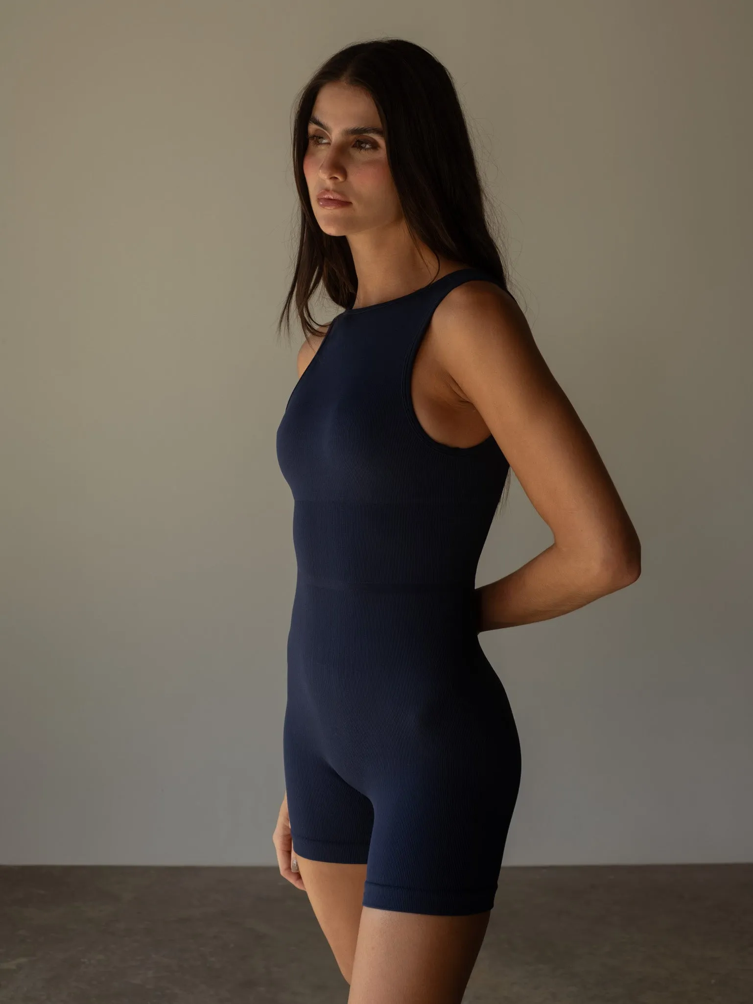 SUITED SEAMLESS UNITARD  - CORE BLUE