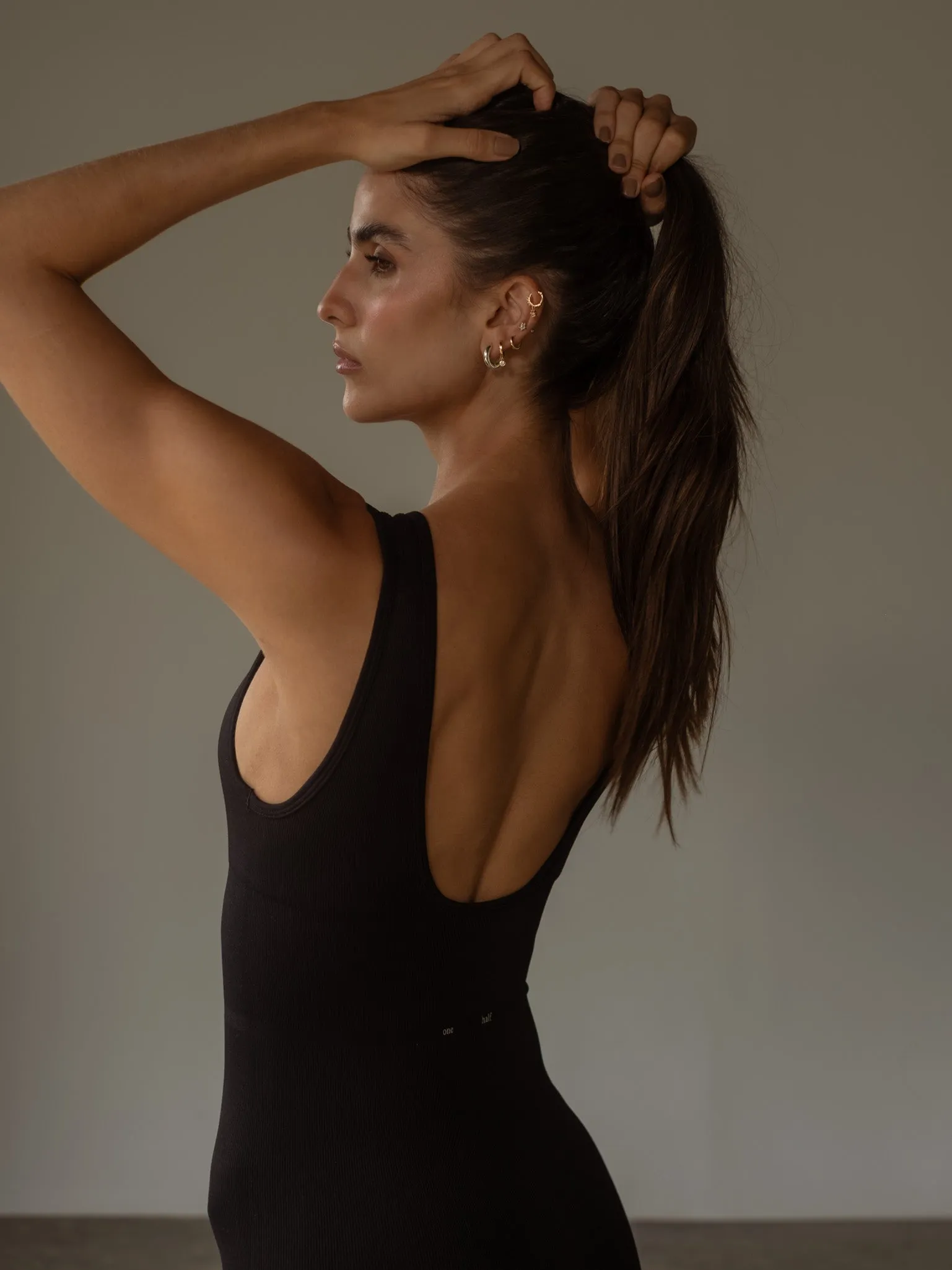 SUITED SEAMLESS UNITARD  - SHADOW