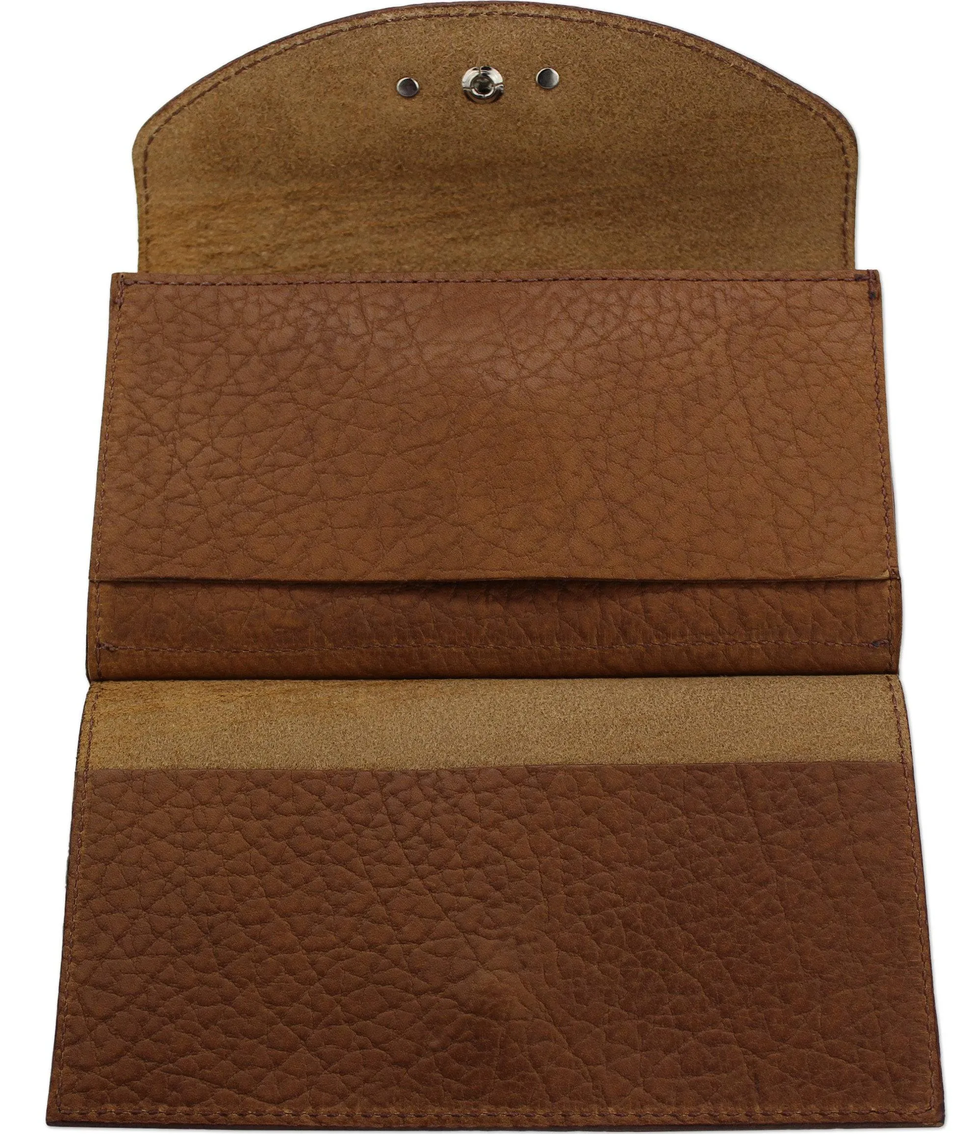 Tan Bison Leather Deluxe Women's Wallet
