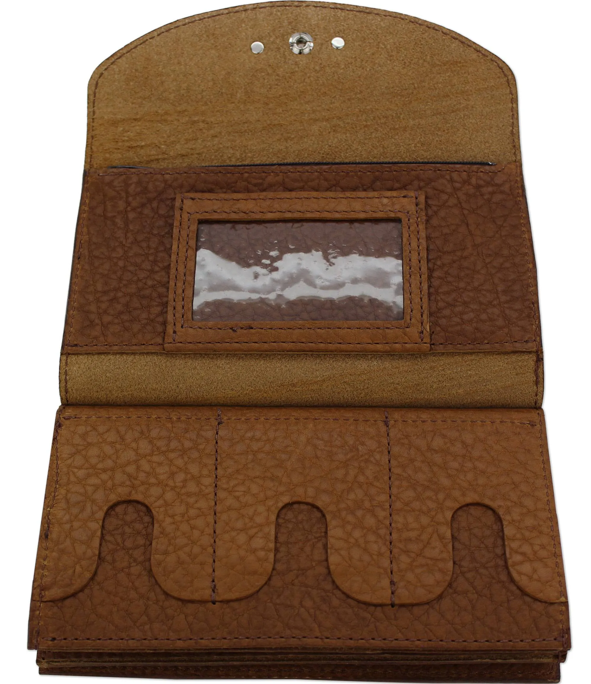 Tan Bison Leather Deluxe Women's Wallet