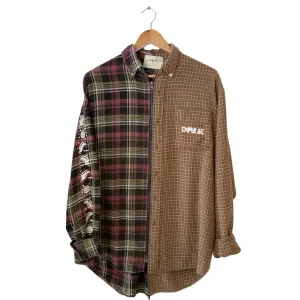 Tan/Pink Zip Split Flannel