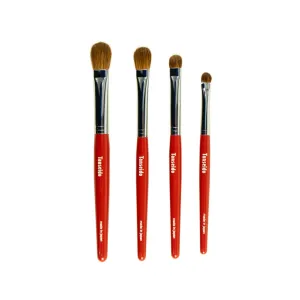 Tanseido PQ 4 x Eyeshadow Brush Set, Red Handle (Black Friday Offer)