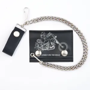 TC304-207  Tri-Fold Wallet w/ Chain- Lonely On the Road