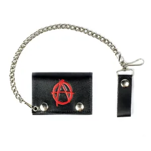 TC304-8  Tri-Fold Wallet w/ Chain- Anarchy