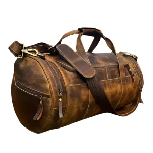 The Shrewsbury - Mens Leather Dufflel / Barrel Bag by ArchieSoul Man   Free Buffalo Leather Wallet