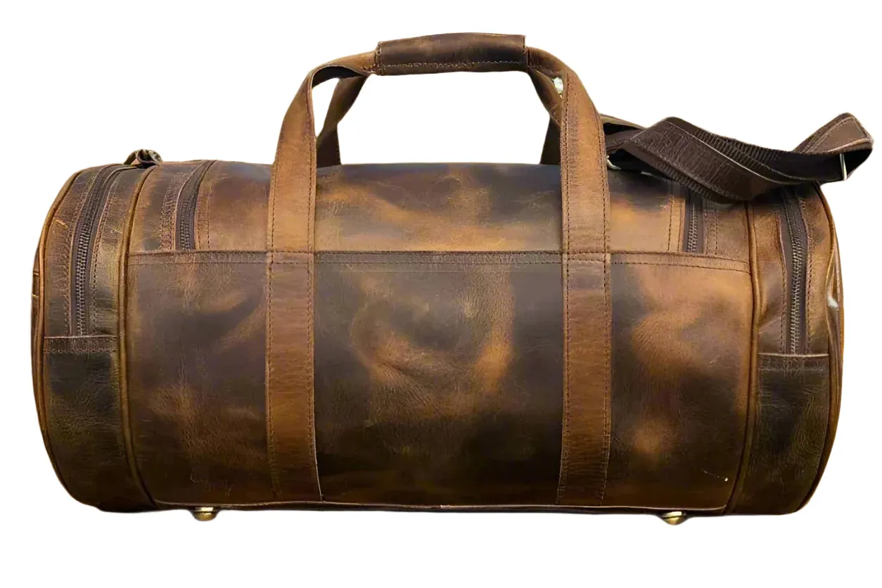 The Shrewsbury - Mens Leather Dufflel / Barrel Bag by ArchieSoul Man   Free Buffalo Leather Wallet