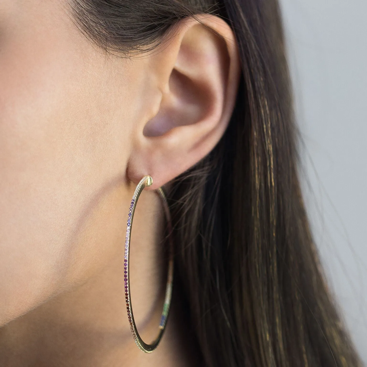 Thin Colored Hoop Earring