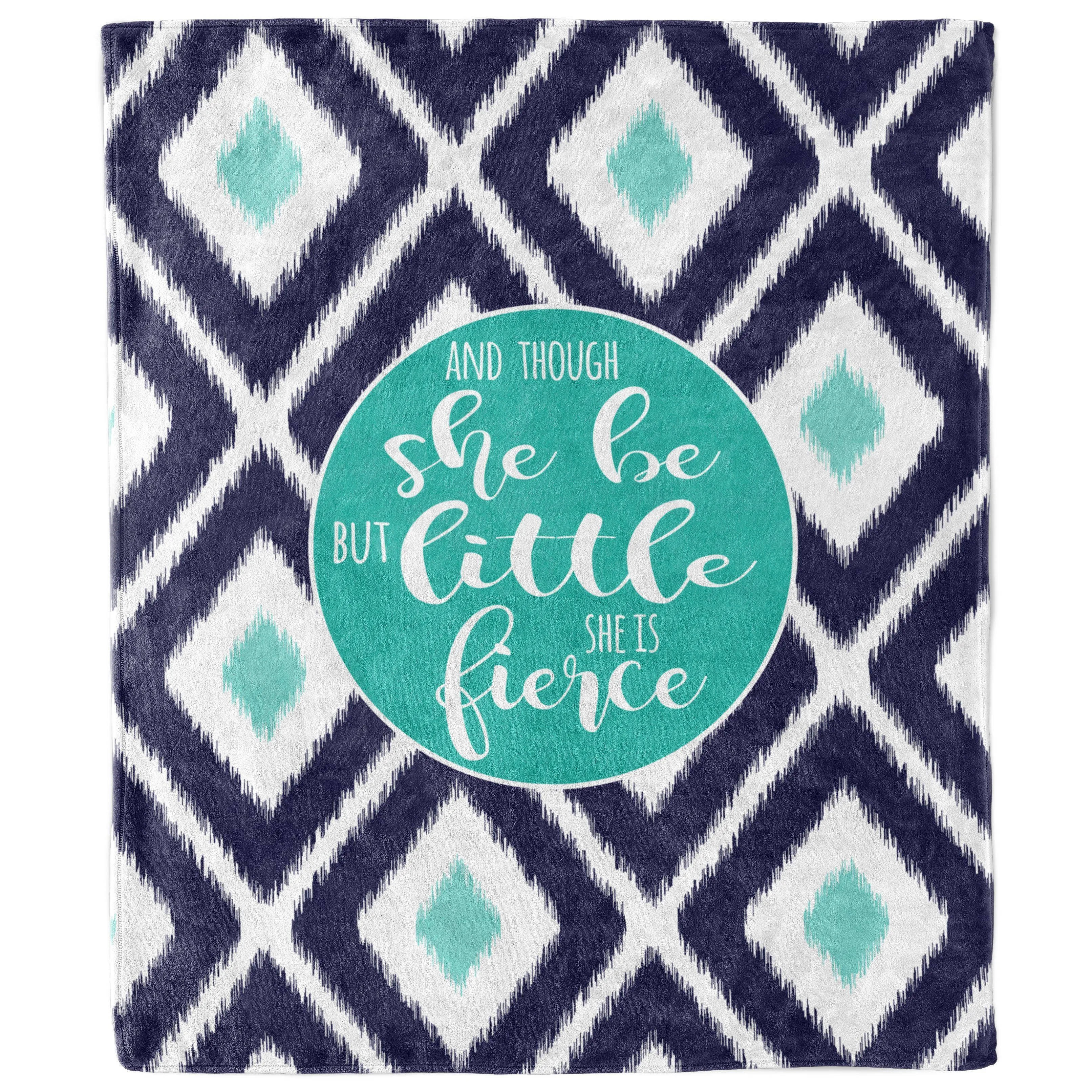 Though She Be But Little She Is Fierce Ikat Blanket