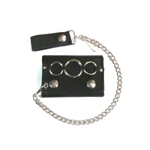 Three Ring Tri-Fold Wallet w/ Chain
