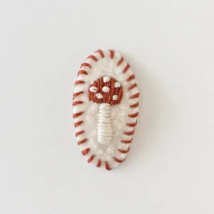 Toadstool Wool Felt Snap Clip