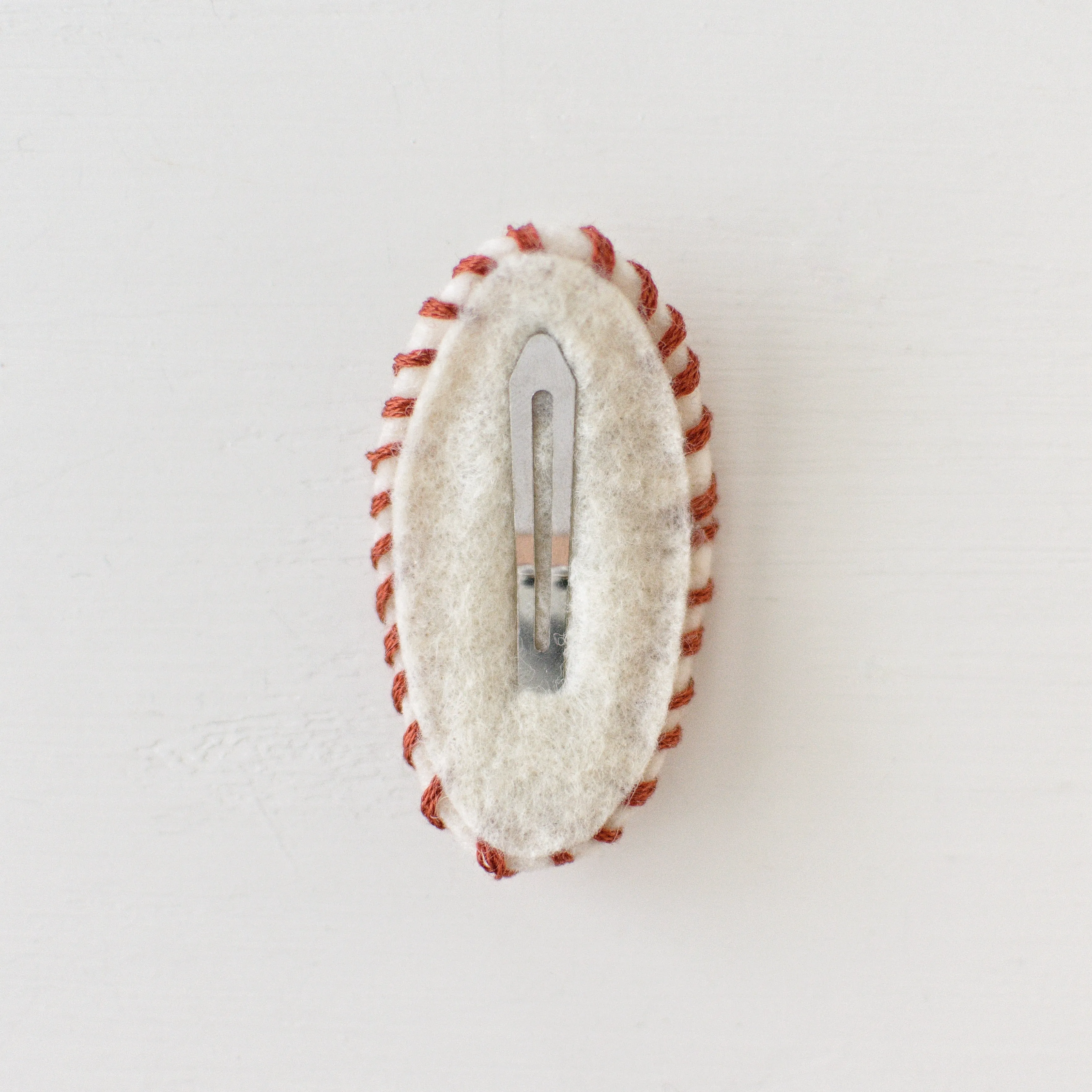 Toadstool Wool Felt Snap Clip