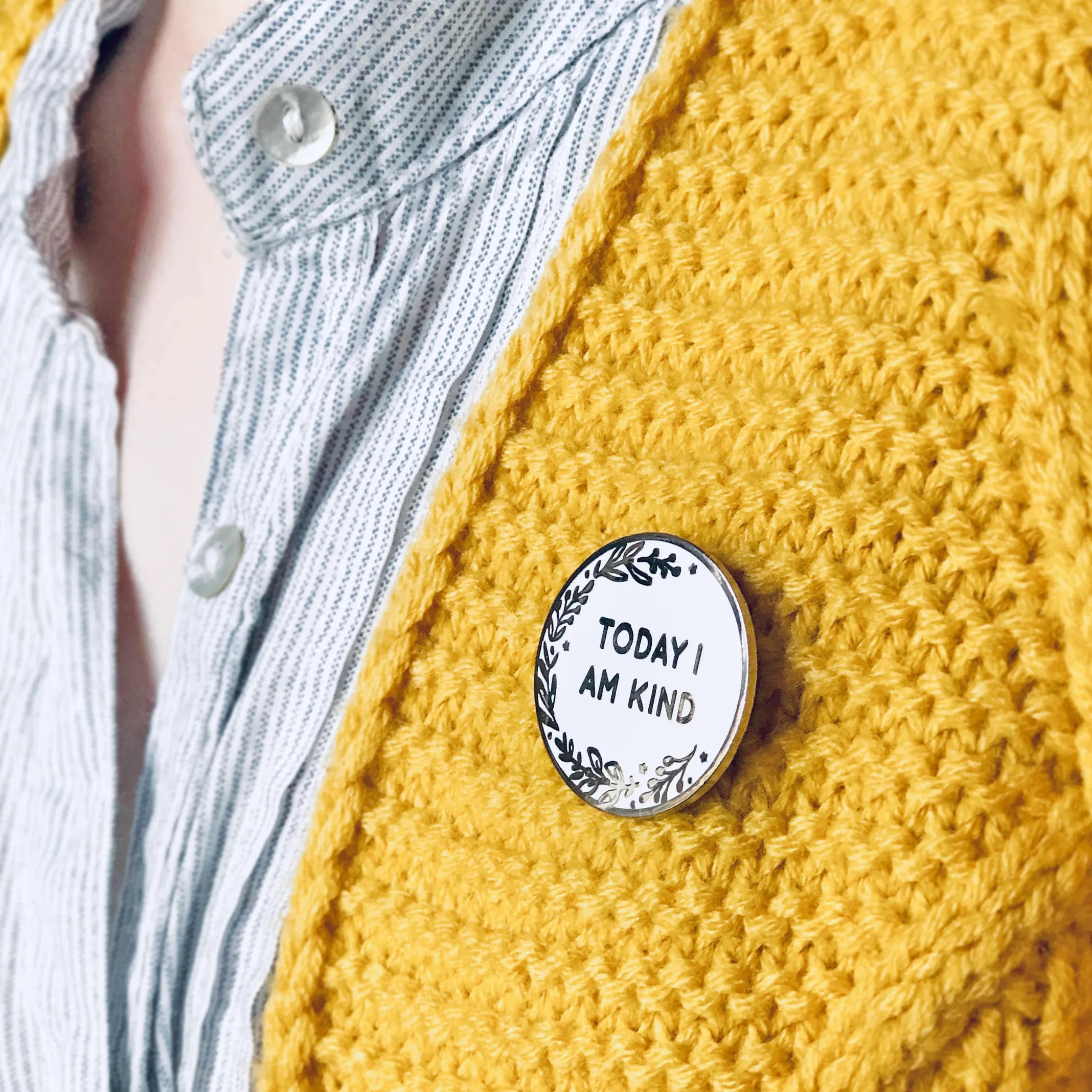 'Today I Am' Pin Badge Personalised Card