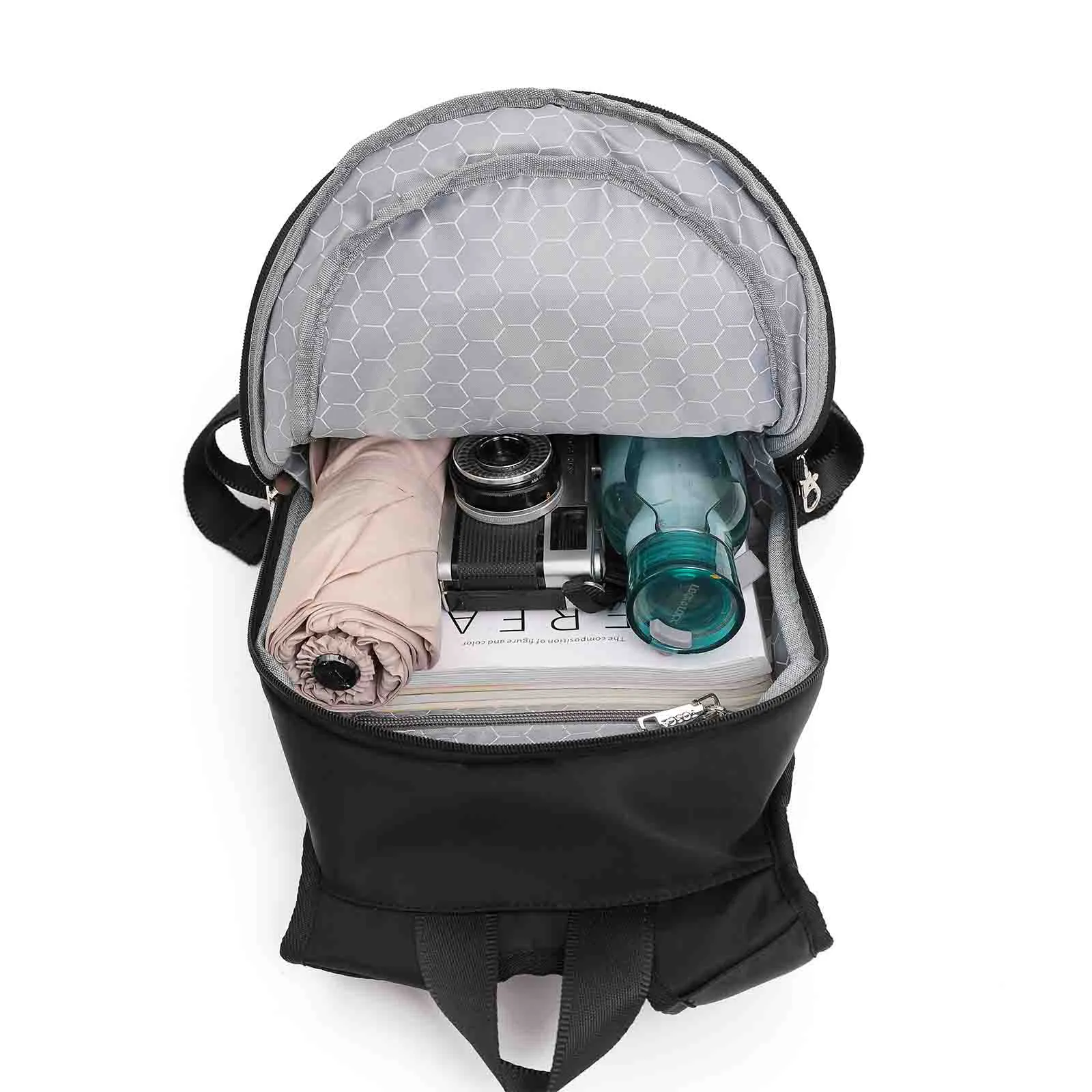 Tosca Anti-Theft Backpack Layered Black