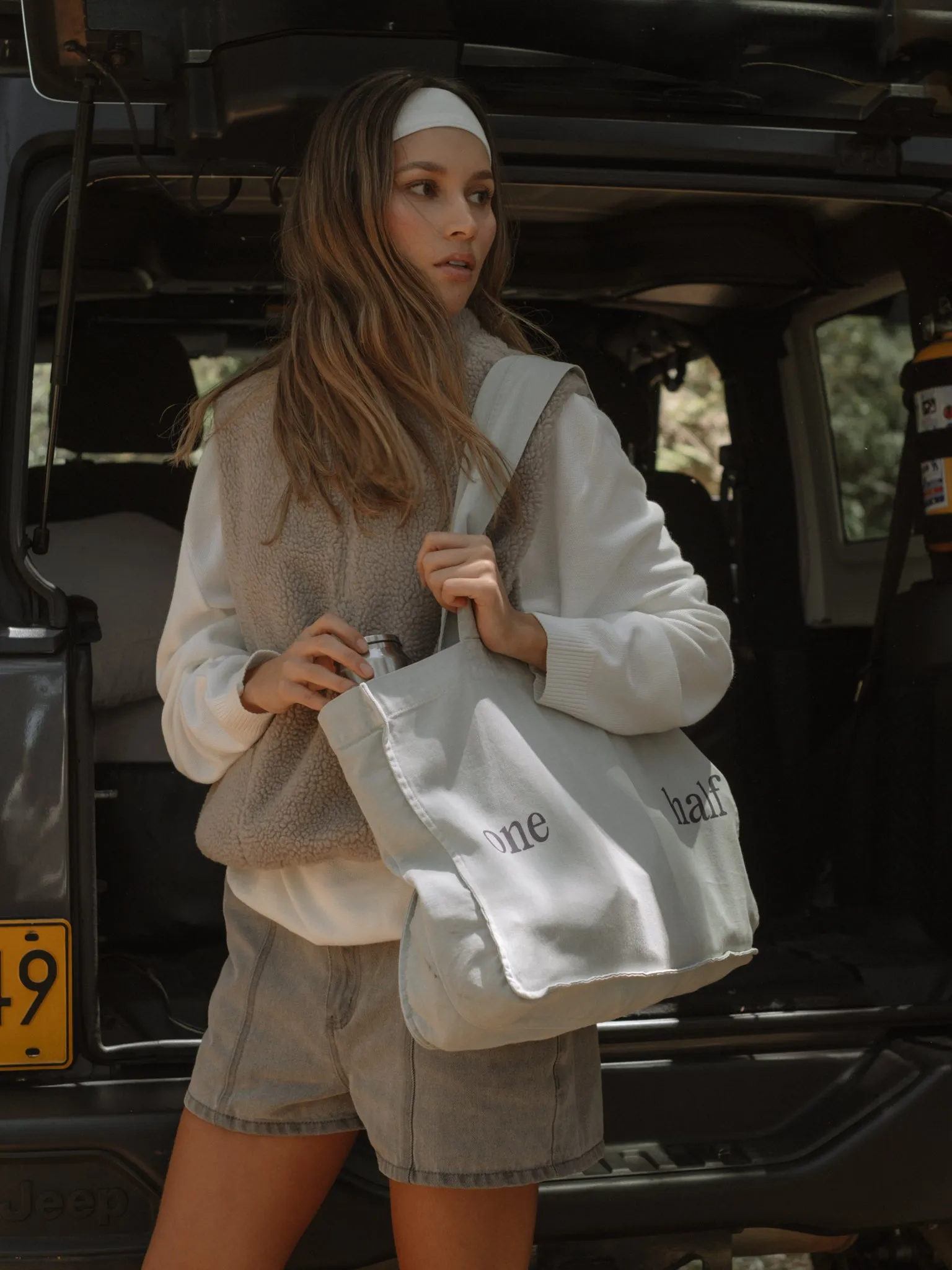 TOTE BAG - GRAY & DARK BERRY