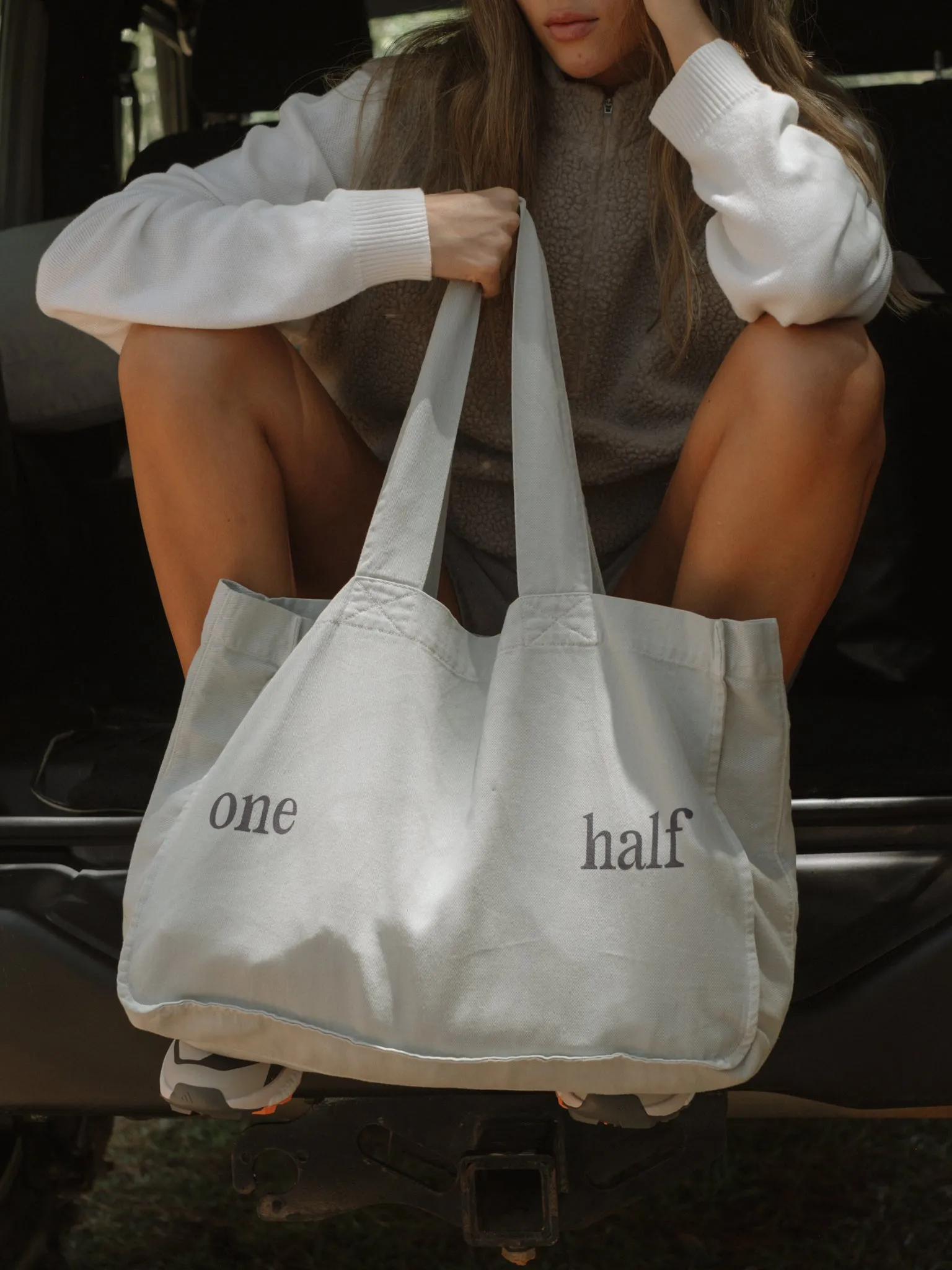 TOTE BAG - GRAY & DARK BERRY