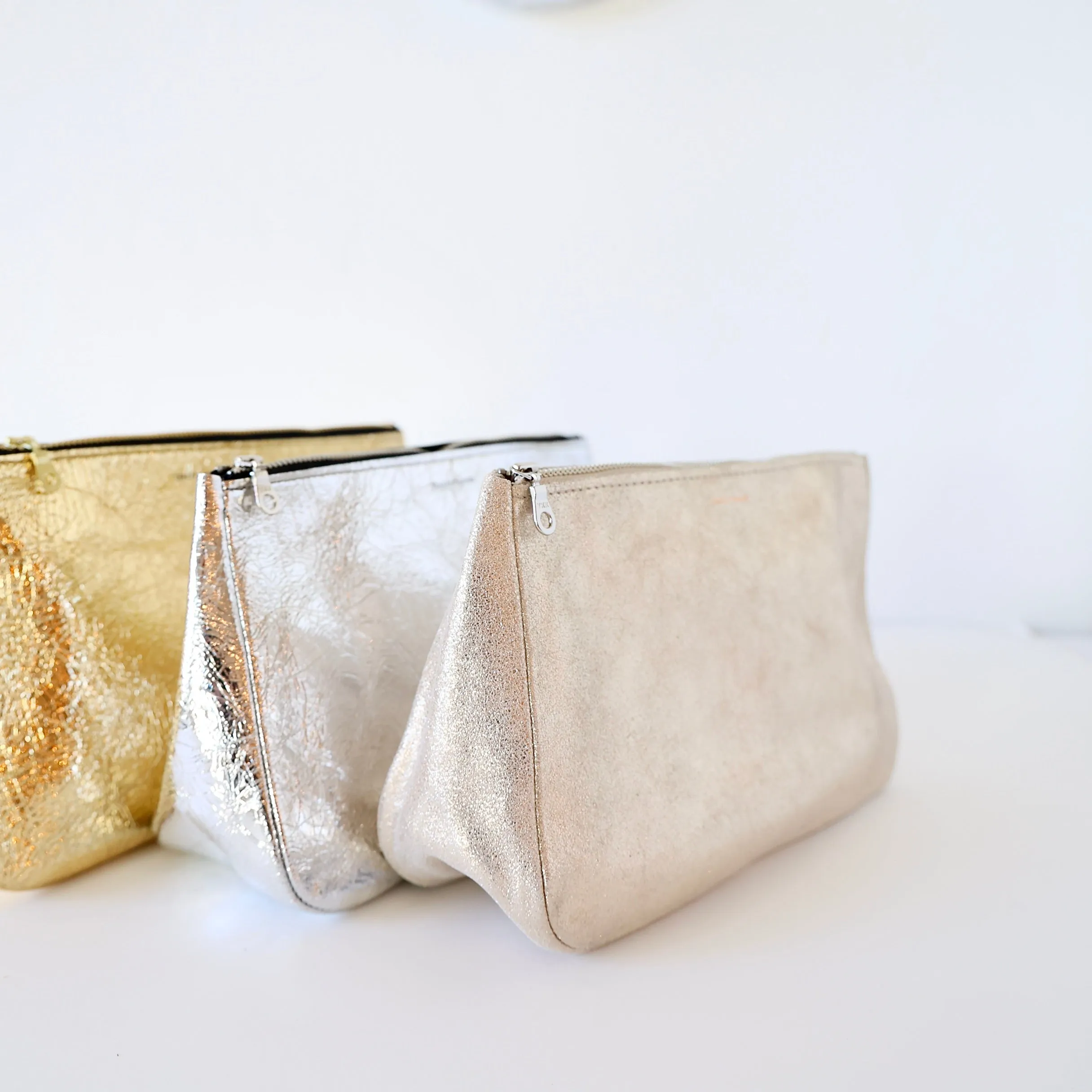 Tracey Tanner Large Leather Cosmetic Case or Clutch - 3 Colors