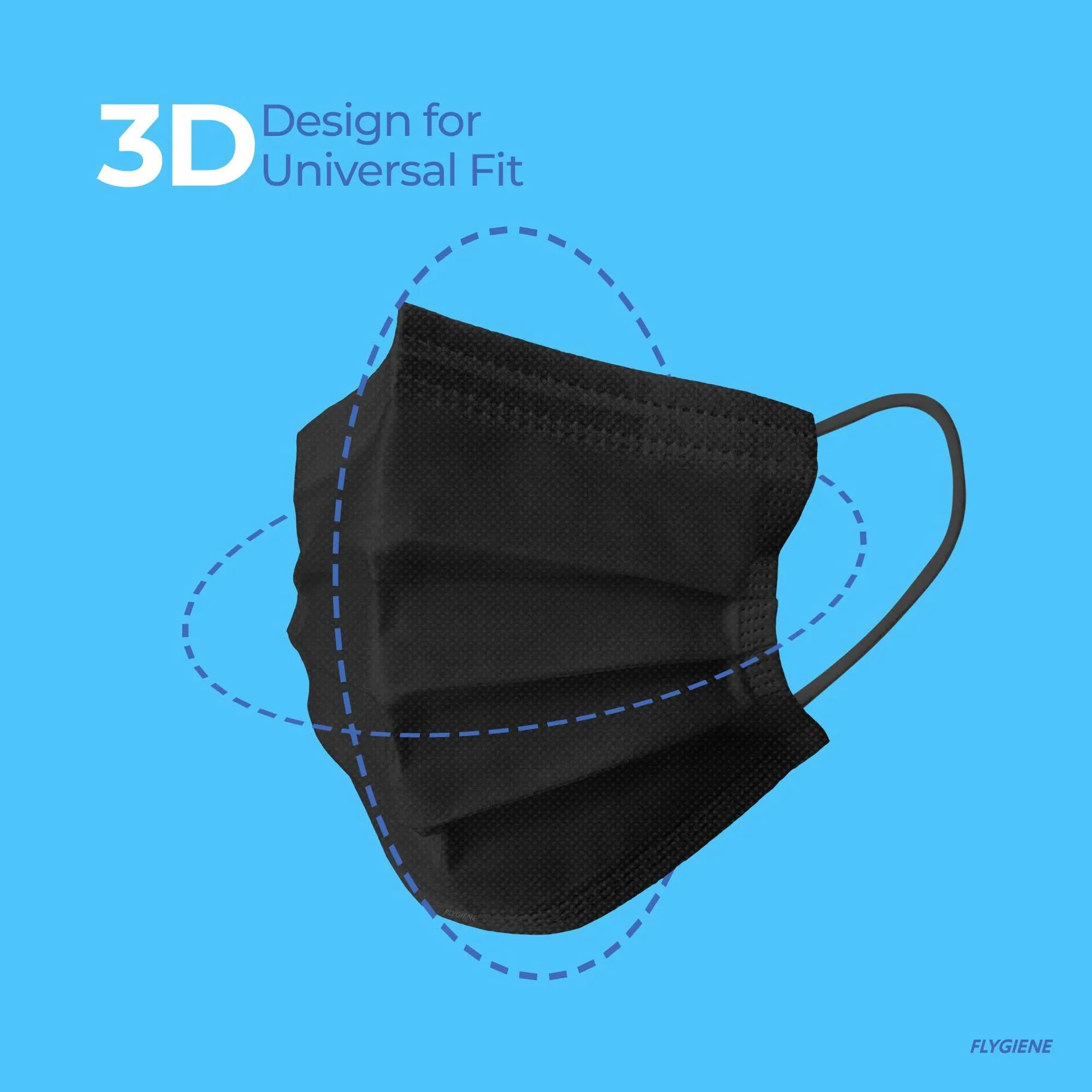Travel Face Mask | Disposable | 10 Count (2 Packs of 5) | Black