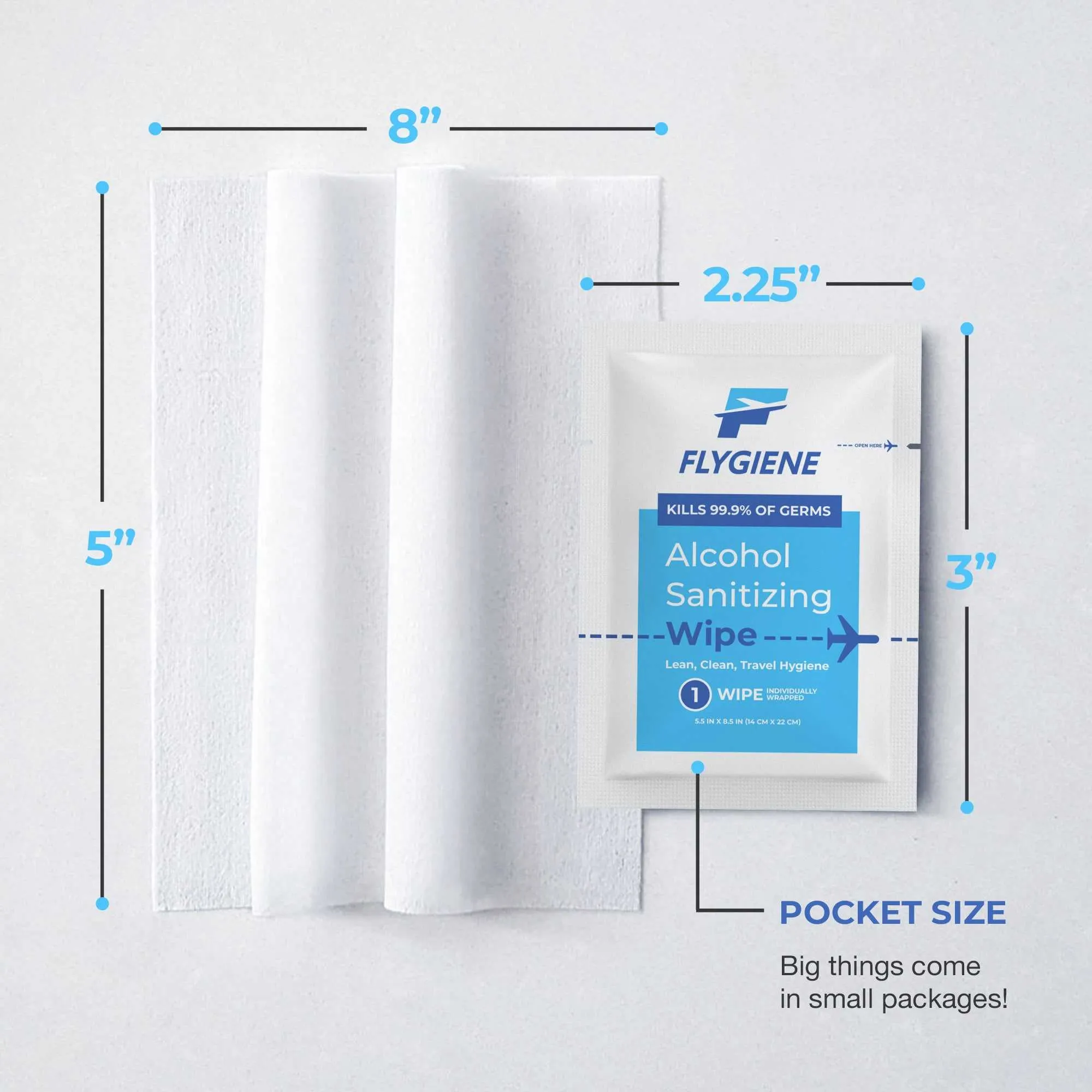 Travel Sanitizing Wipes | 10 Count (1 Pack of 10)