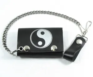Tri-Fold Wallet w/Chain- Yin Yang