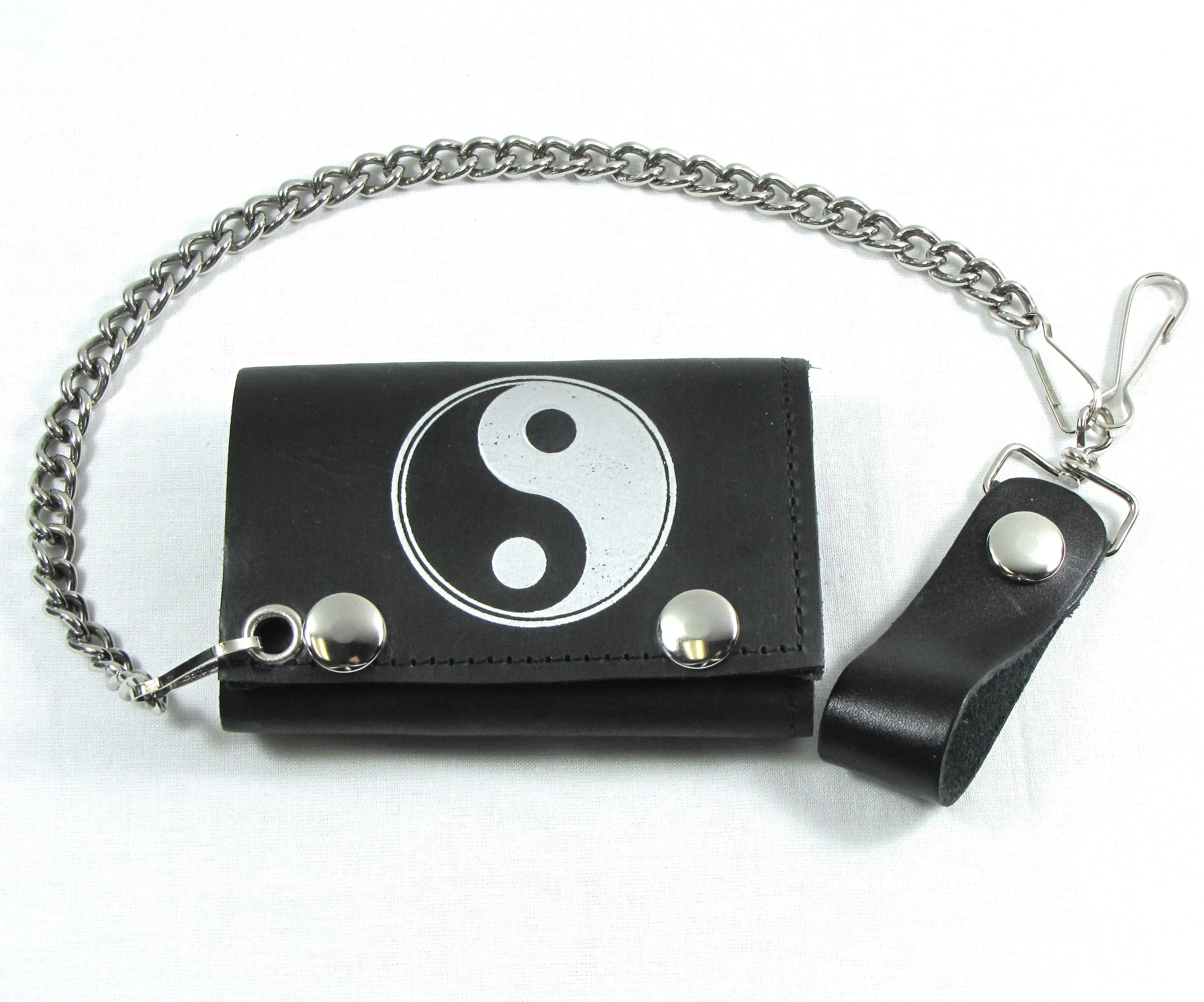 Tri-Fold Wallet w/Chain- Yin Yang