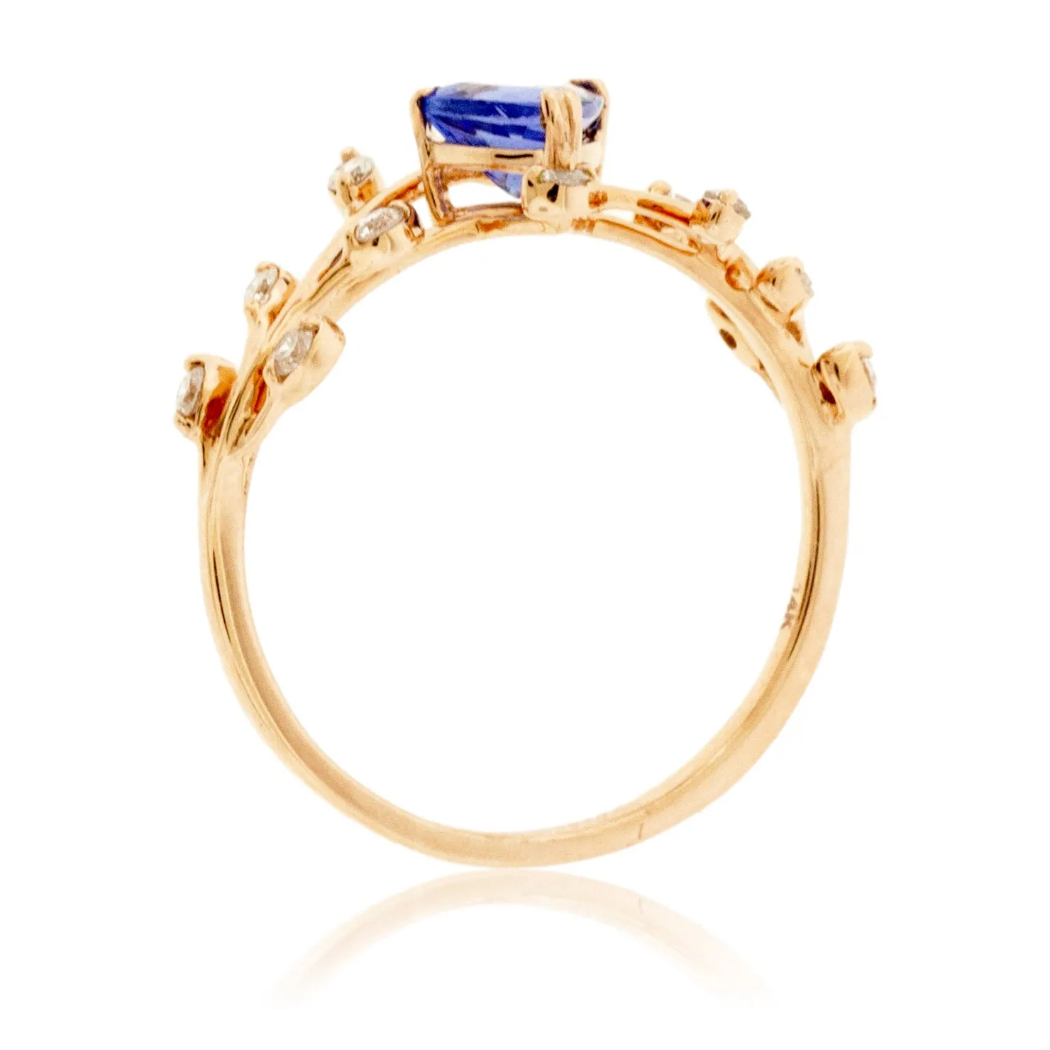 Trillian Cut Tanzanite and Diamond Organic Style Ring