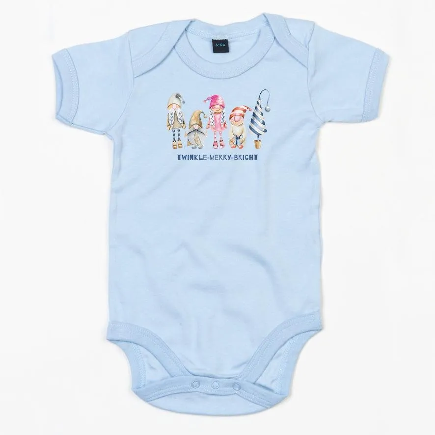 TWINKLE MERRY BRIGHT - Envelope Neckline Short Sleeve Baby Bodysuit