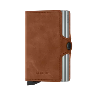 Twinwallet Vintage - Cognac Silver