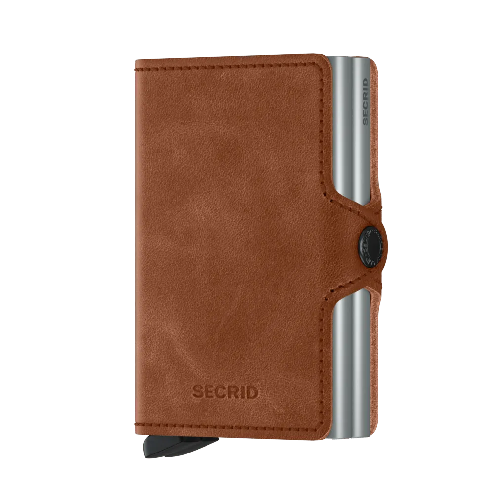 Twinwallet Vintage - Cognac Silver