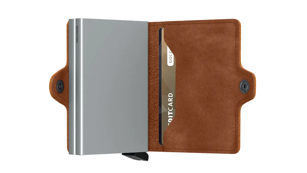 Twinwallet Vintage - Cognac Silver