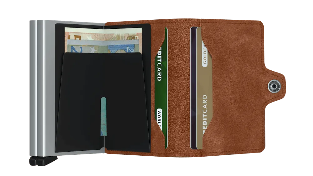 Twinwallet Vintage - Cognac Silver