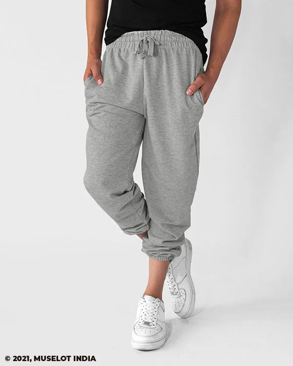Unisex melange grey joggers