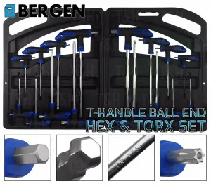 US PRO 16PCS T - HANDLE HEX & TORX KEY SET H2 - H10 & T10 - T50