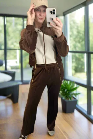 Velour Zip Sweatshirt