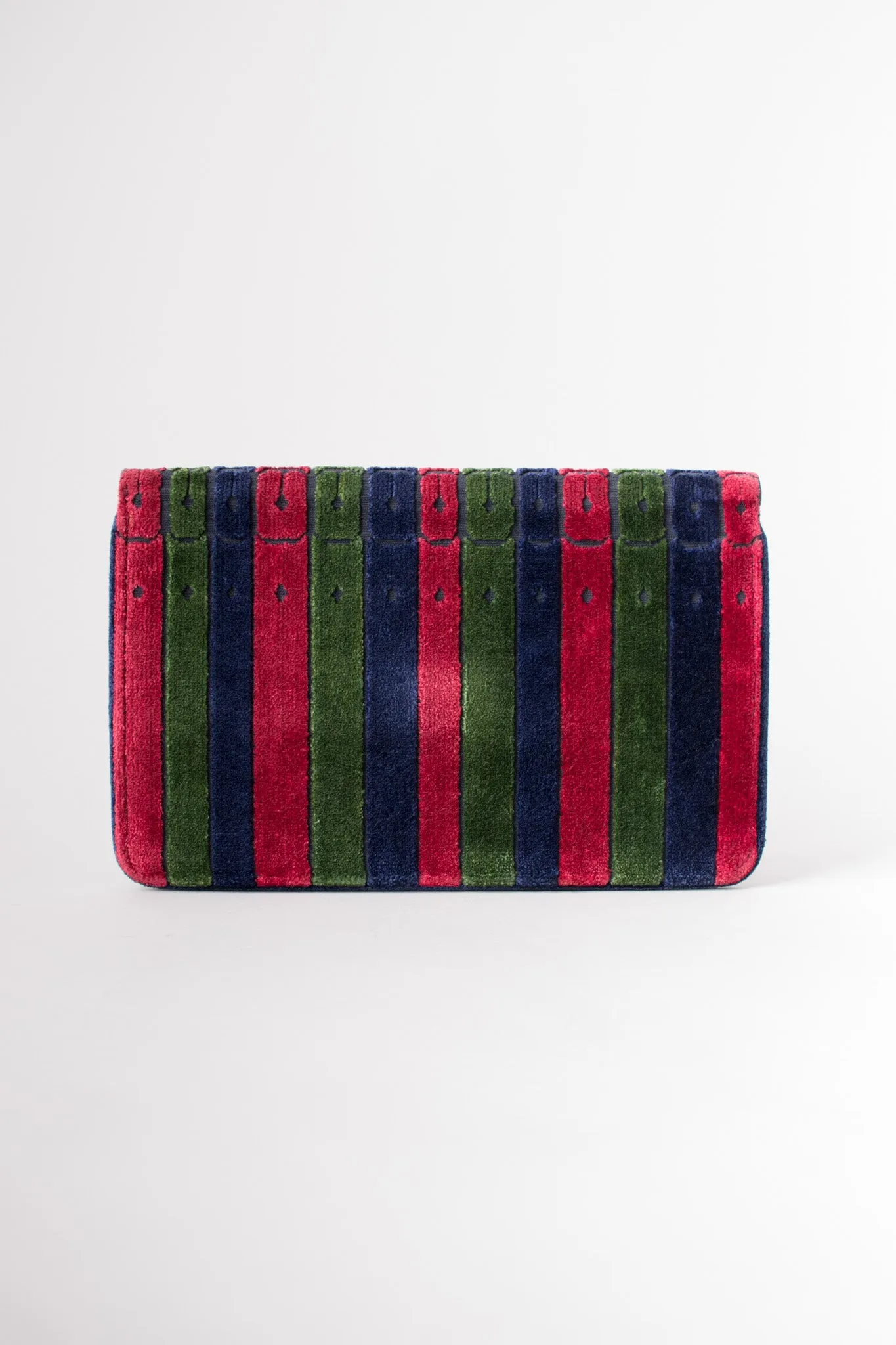 Velvet Striped Envelope Clutch