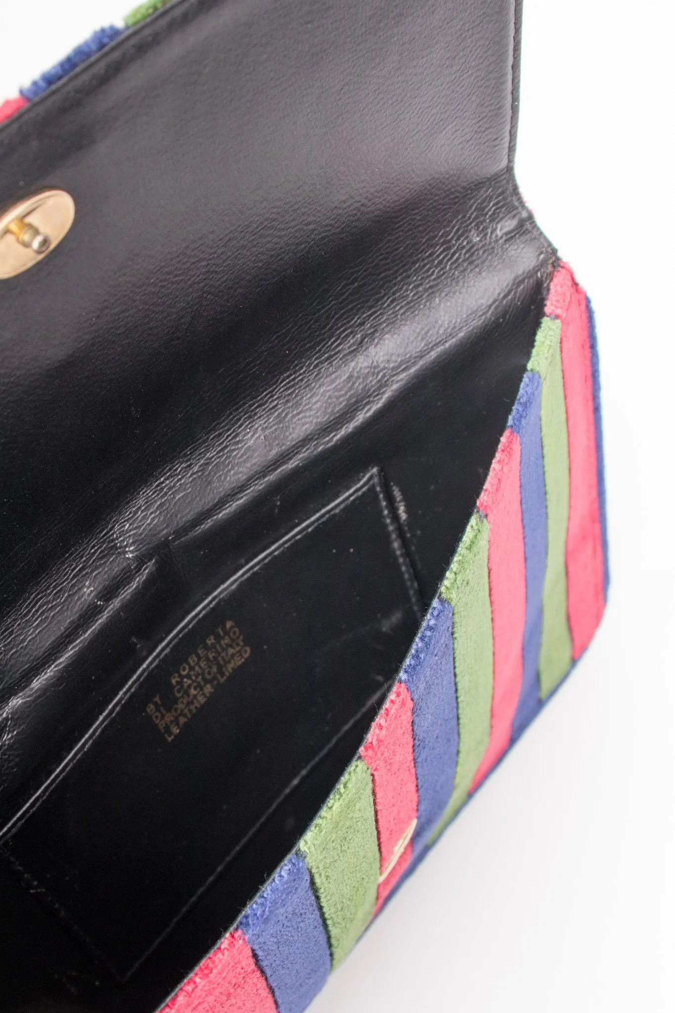 Velvet Striped Envelope Clutch