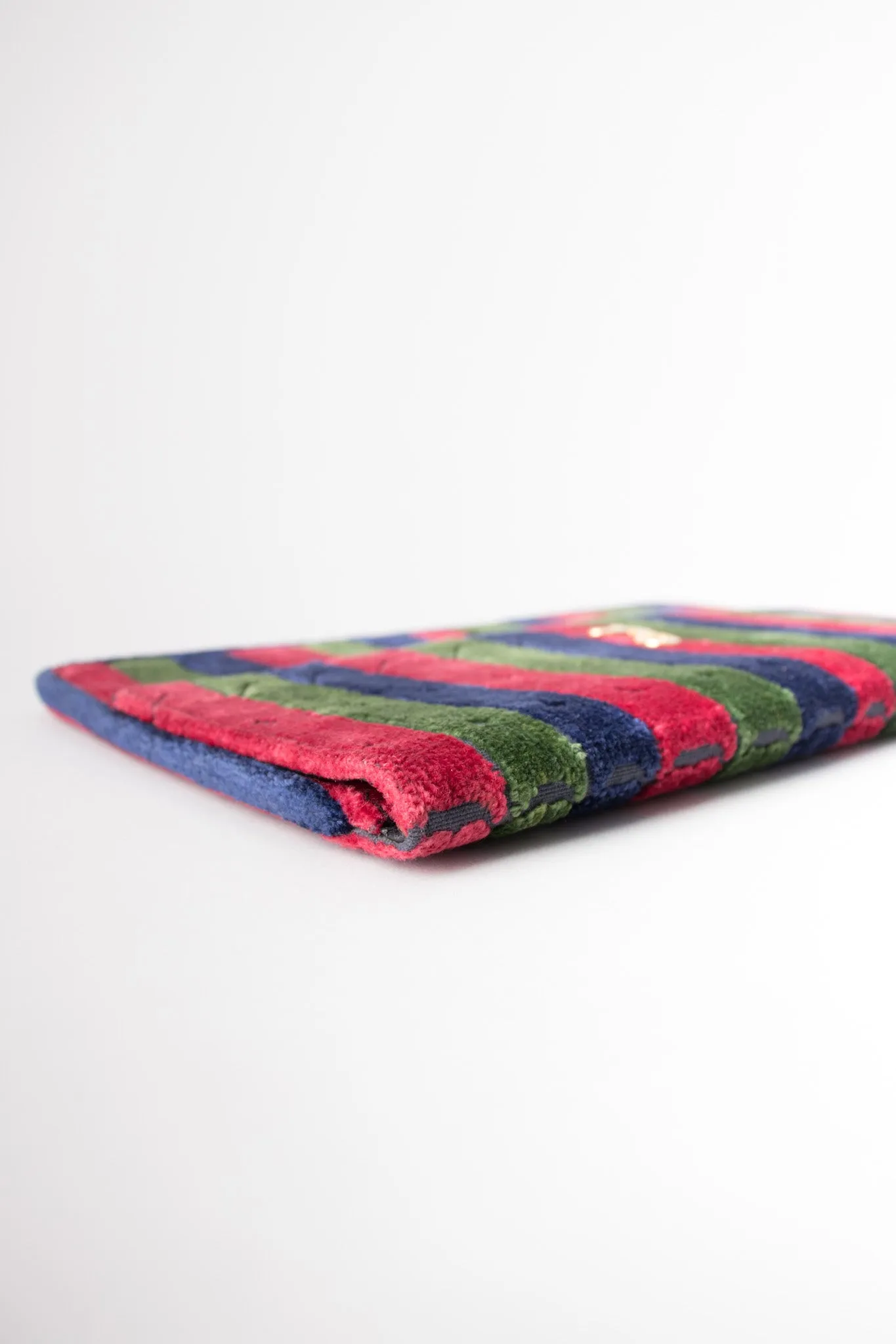 Velvet Striped Envelope Clutch
