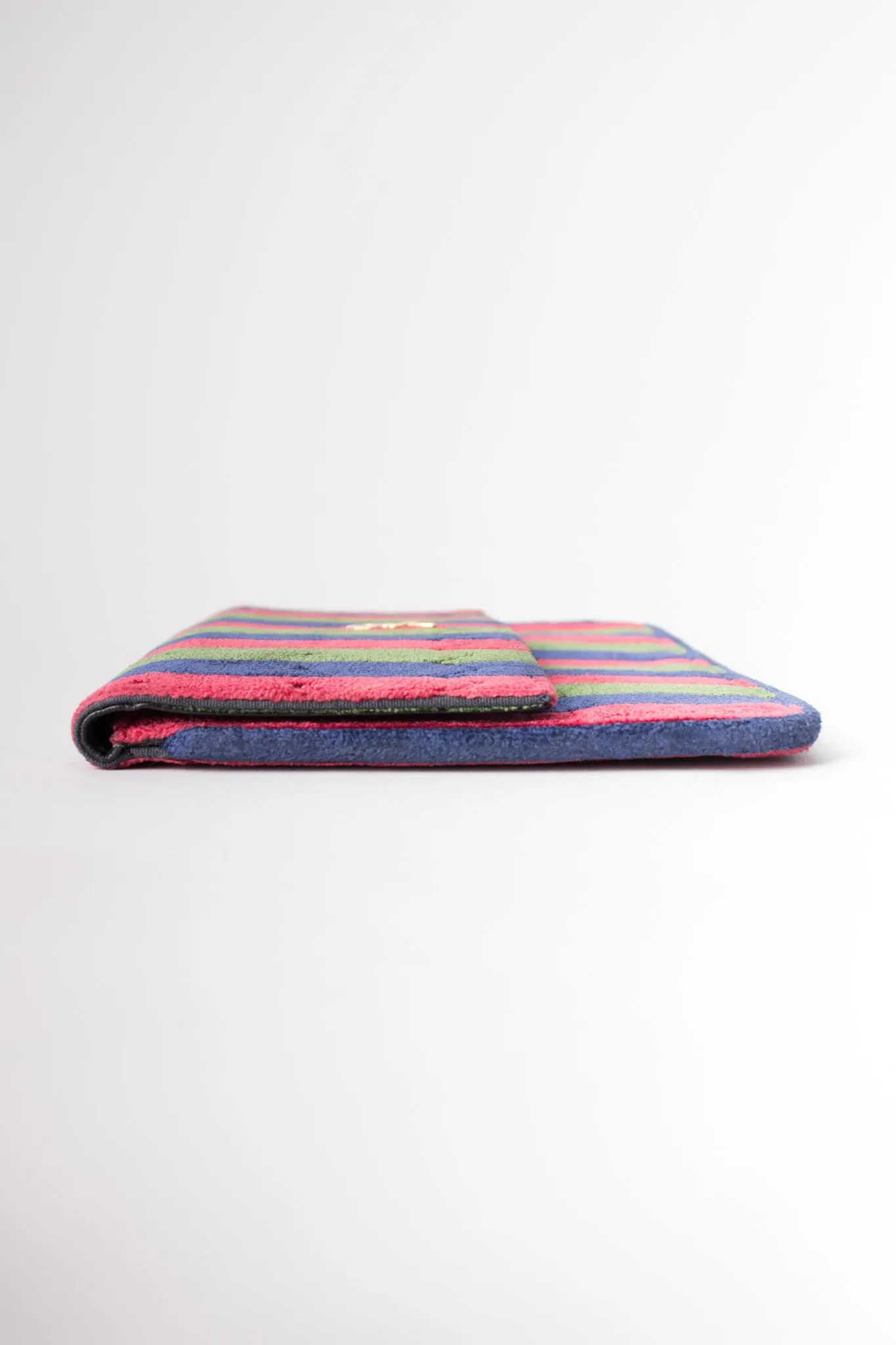 Velvet Striped Envelope Clutch
