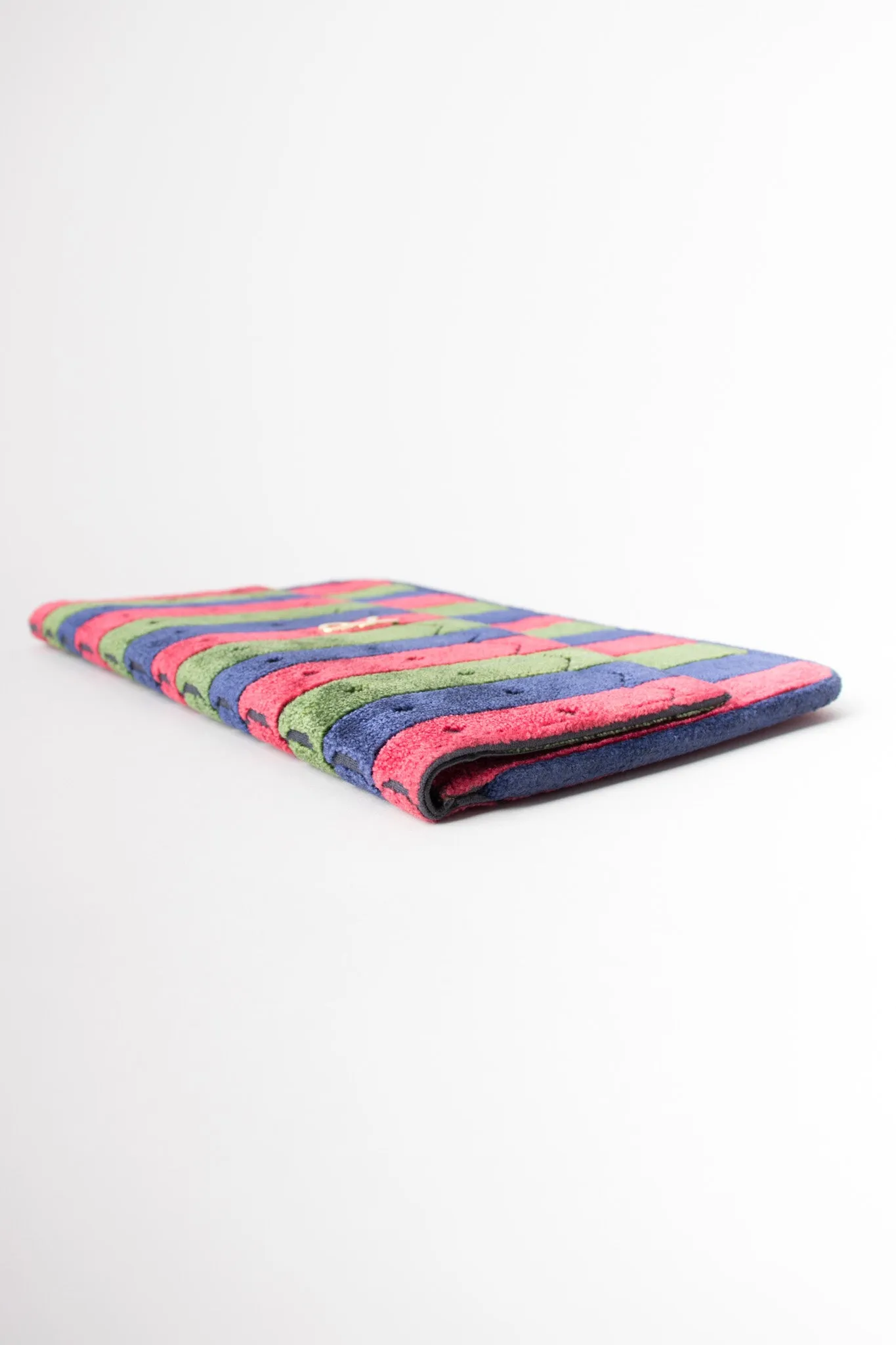 Velvet Striped Envelope Clutch